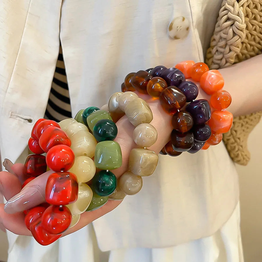 Beau | Chunky Acrylic Bead Stretch Bracelet