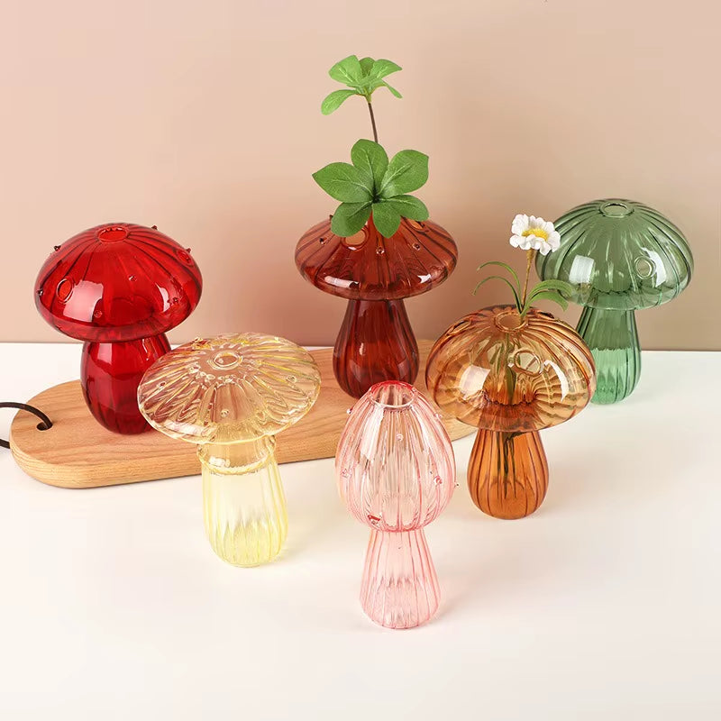 Sylvie | Mushroom Shaped Coloured Glass Vas