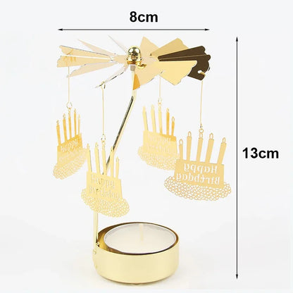 Eira | Spinning Gold Metal Rotating Tealight Candle Holder