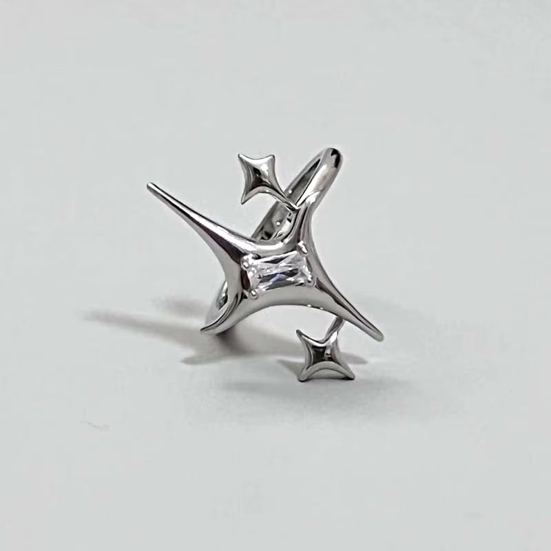 Nova | Star Spike Adjustable Silver Ring