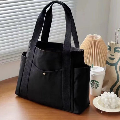 Cleo | Multi-Pocket Commuter Canvas Tote Bag