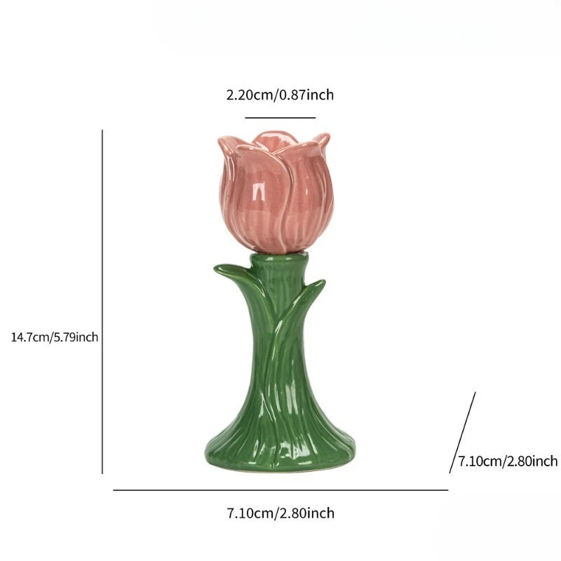 Fleur | Tulip Ceramic Taper Candle Holder