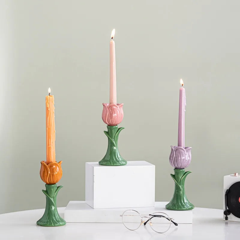 Fleur | Tulip Ceramic Taper Candle Holder