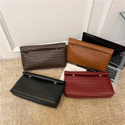 Clara | Braided Woven Envelope Clutch Bag