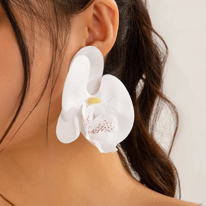 Orla | Orchid Resin Oversized Floral Earrings