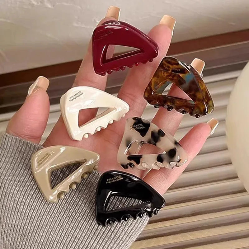 Ava | Triangle Acetate Mini Hair Claw Clip