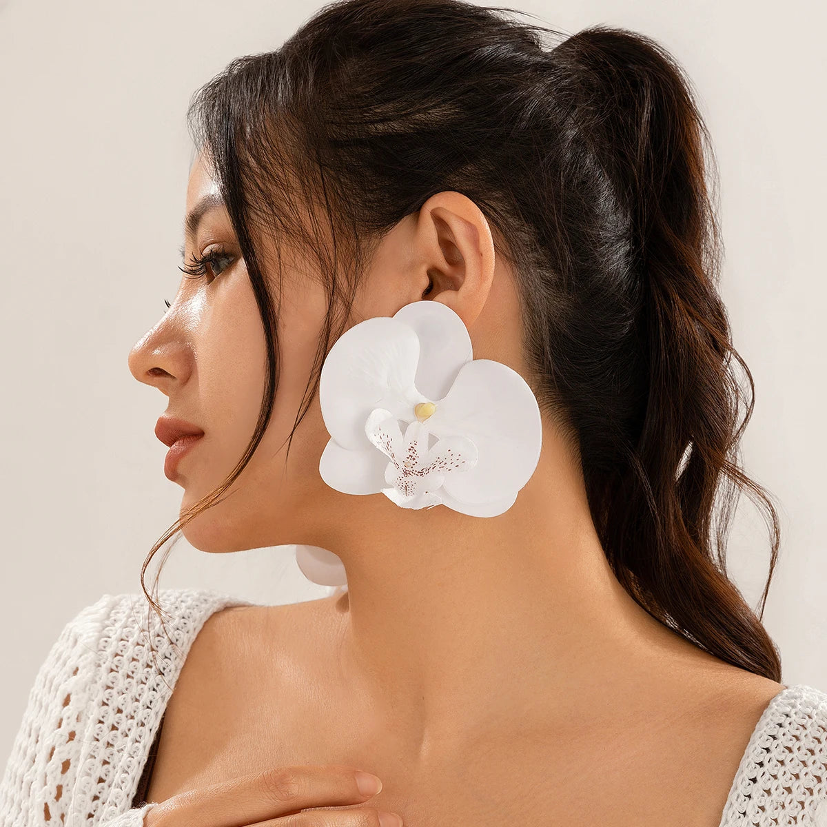 Orla | Orchid Resin Oversized Floral Earrings