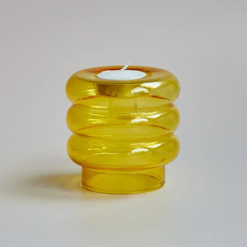Opal | Ribbed Glass Tealight Candle Holder