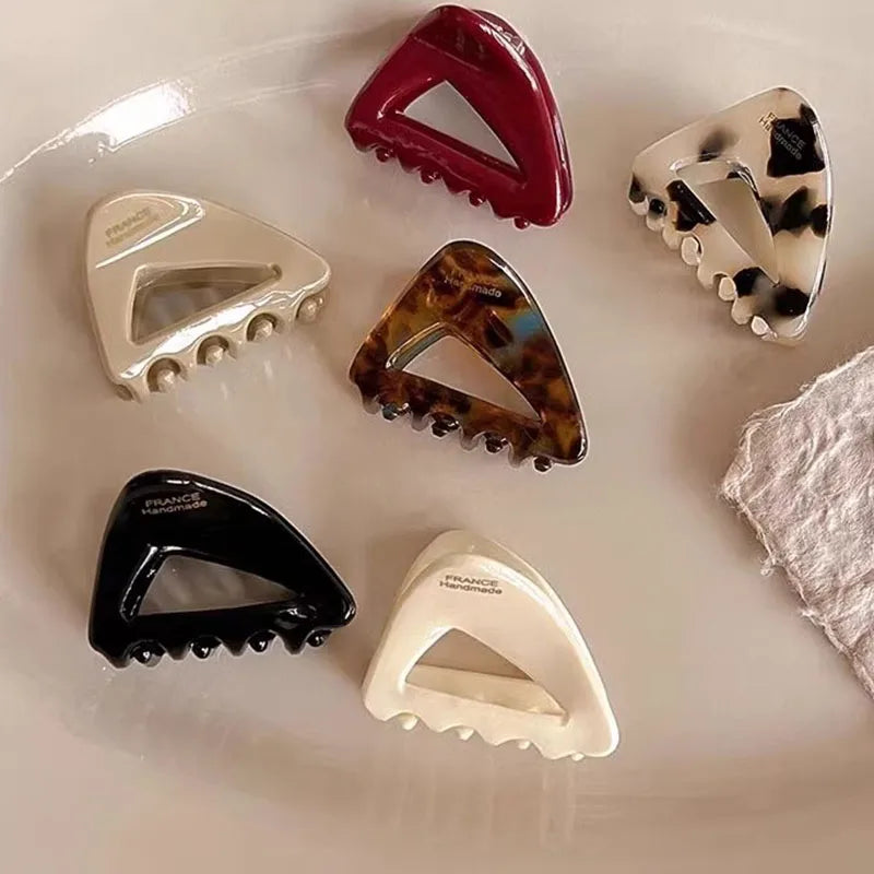Ava | Triangle Acetate Mini Hair Claw Clip