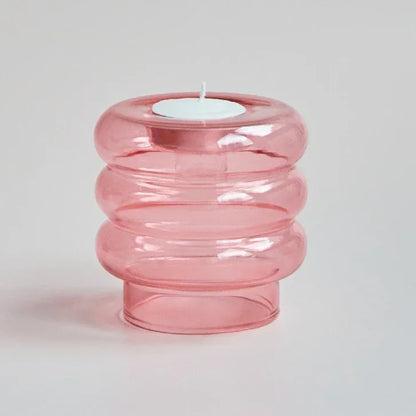 Opal | Ribbed Glass Tealight Candle Holder