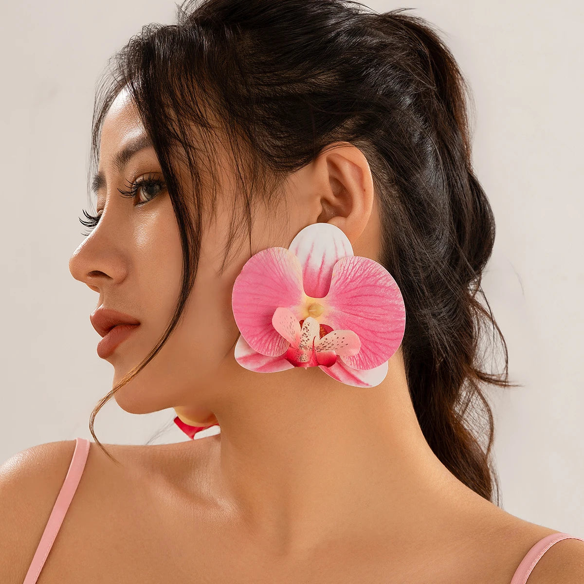 Orla | Orchid Resin Oversized Floral Earrings