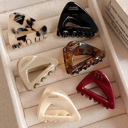 Ava | Triangle Acetate Mini Hair Claw Clip