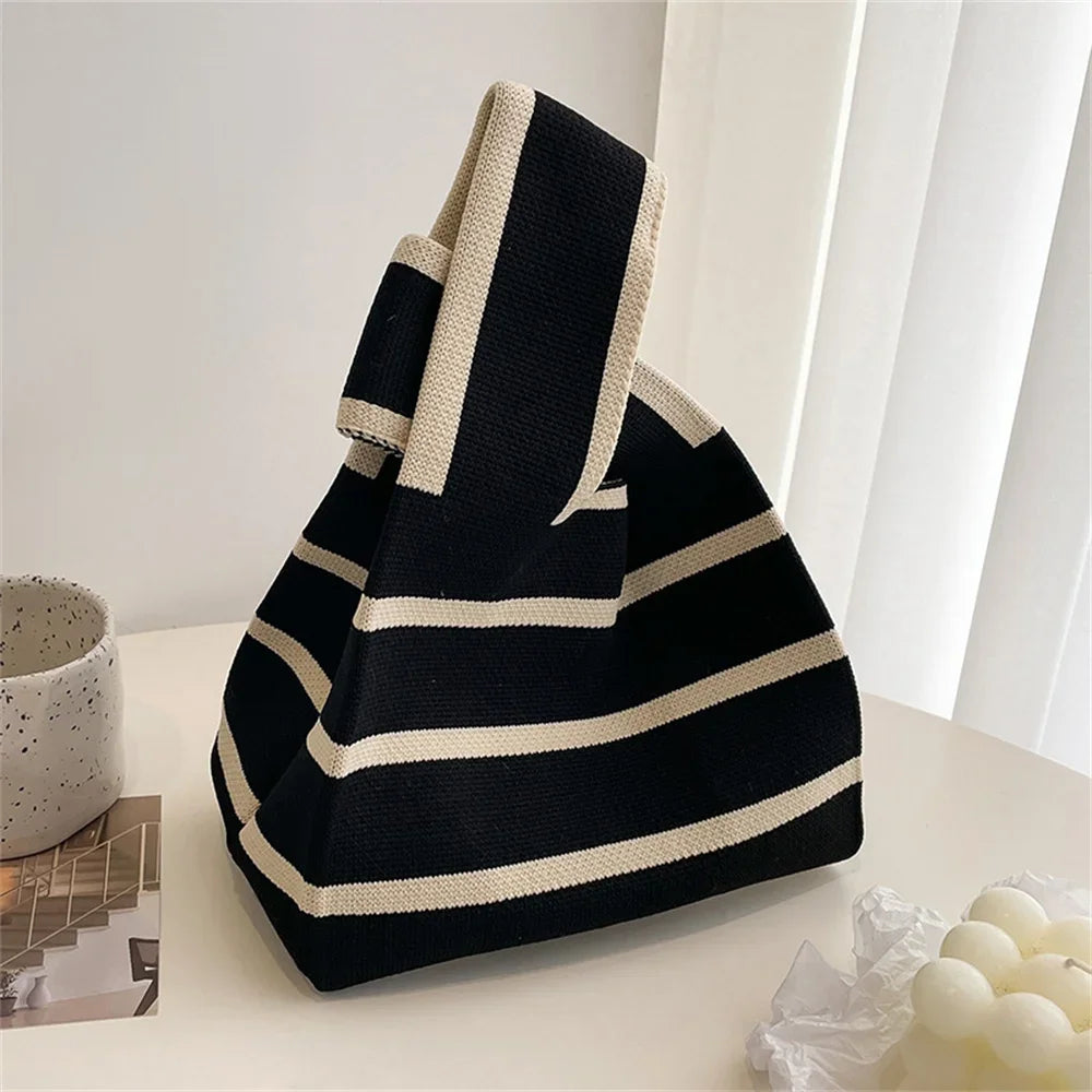 Blythe | Striped Knit Shoulder Handbag
