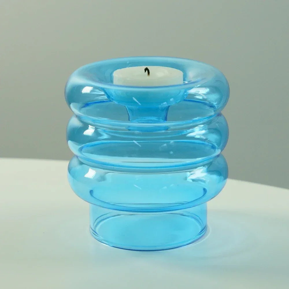 Opal | Ribbed Glass Tealight Candle Holder