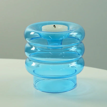 Opal | Ribbed Glass Tealight Candle Holder