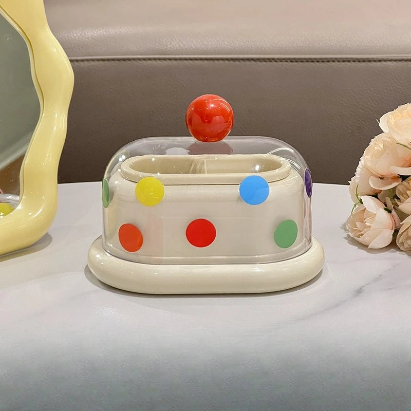 Pippa | Polka Dot Toothpick Cotton Swab Storage Box
