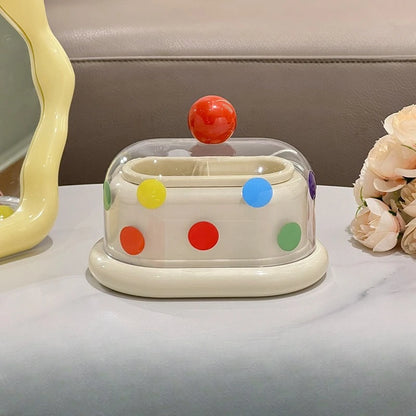 Pippa | Polka Dot Toothpick Cotton Swab Storage Box