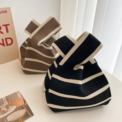 Blythe | Striped Knit Shoulder Handbag