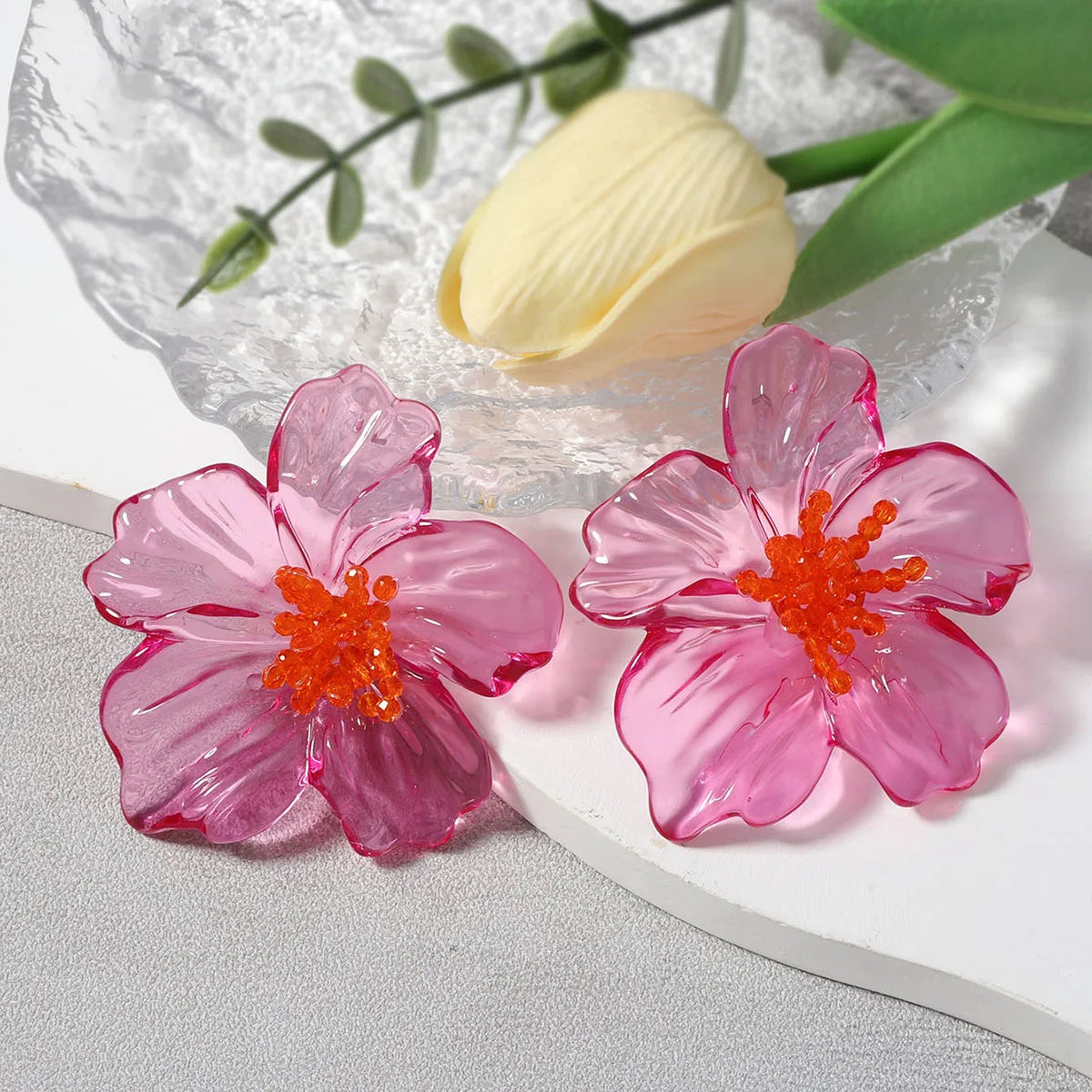 Poppy | Oversized Acrylic Floral Stud Earrings