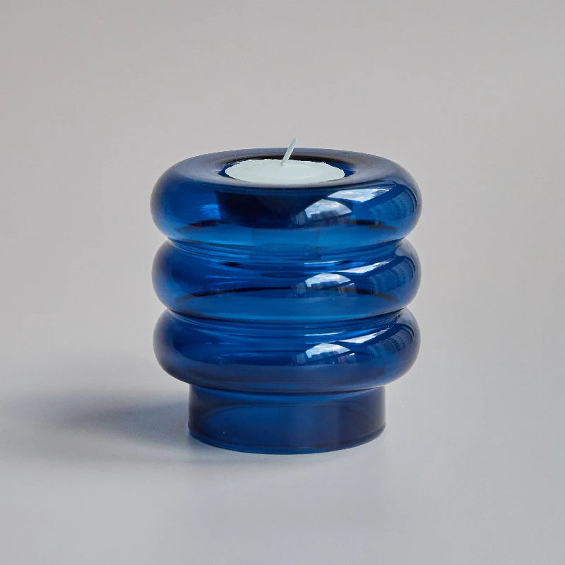 Opal | Ribbed Glass Tealight Candle Holder