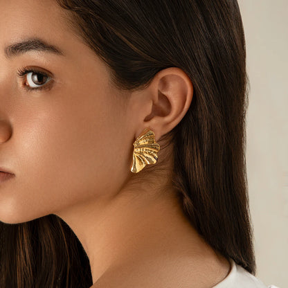 Brynn | Ginkgo Fan Maple Leaf Stud Earrings