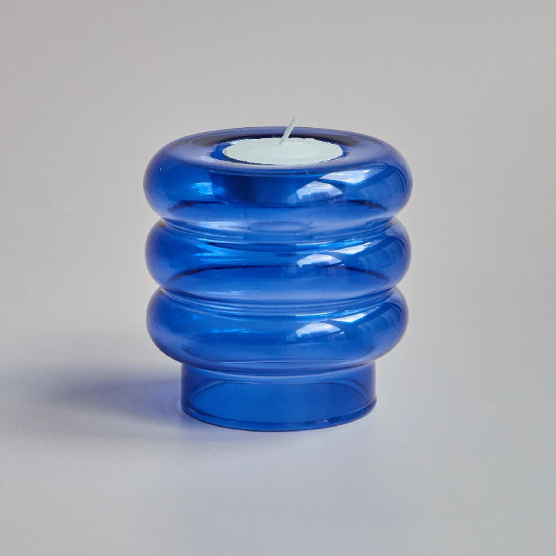 Opal | Ribbed Glass Tealight Candle Holder
