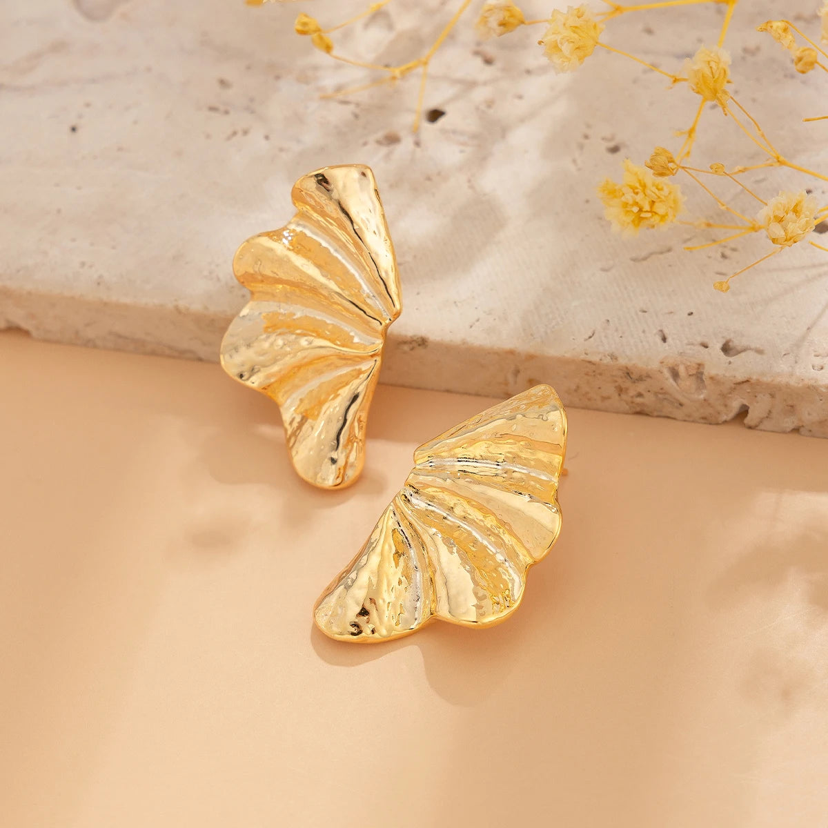 Brynn | Ginkgo Fan Maple Leaf Stud Earrings