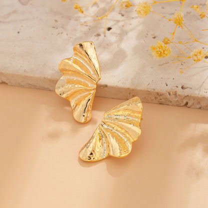 Brynn | Ginkgo Fan Maple Leaf Stud Earrings