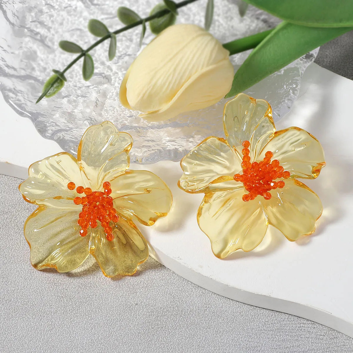 Poppy | Oversized Acrylic Floral Stud Earrings