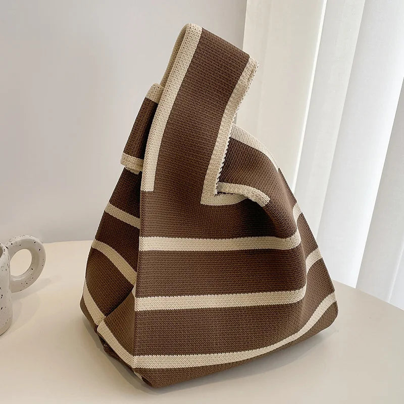 Blythe | Striped Knit Shoulder Handbag