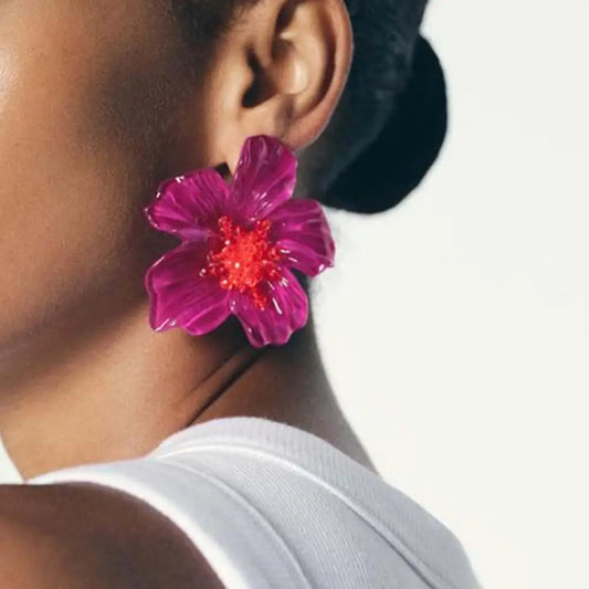 Poppy | Oversized Acrylic Floral Stud Earrings