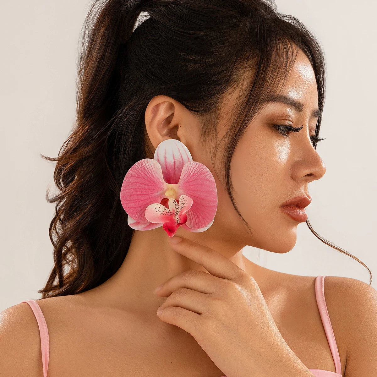 Orla | Orchid Resin Oversized Floral Earrings