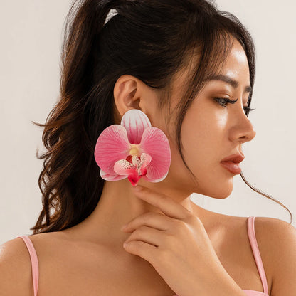 Orla | Orchid Resin Oversized Floral Earrings