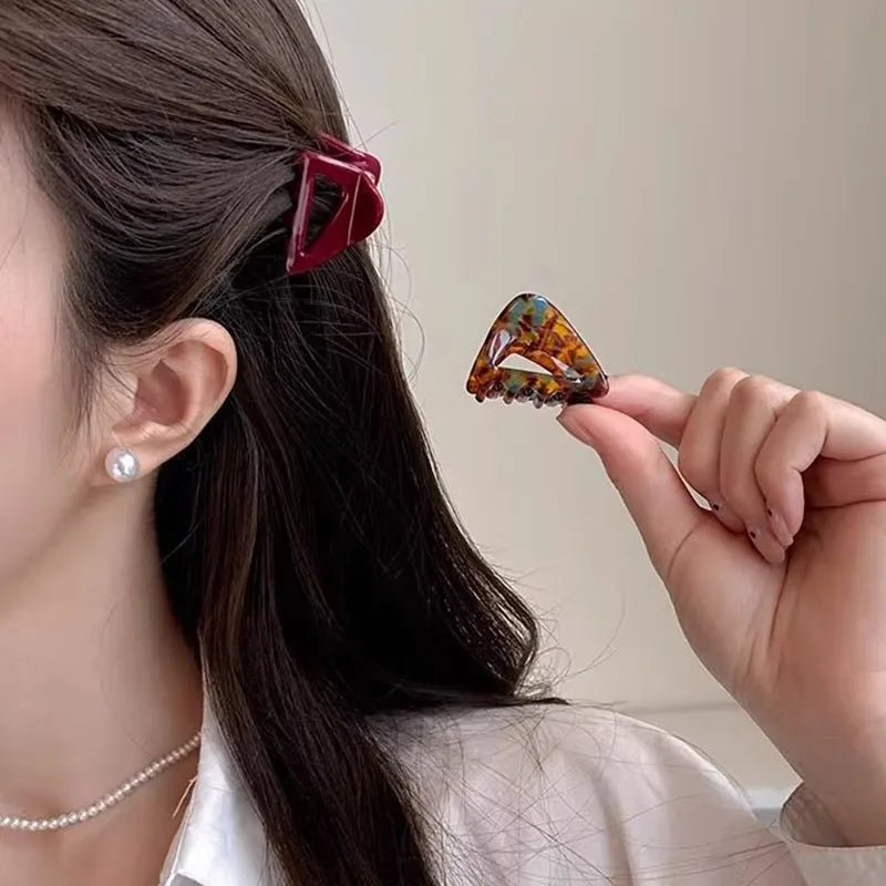Ava | Triangle Acetate Mini Hair Claw Clip
