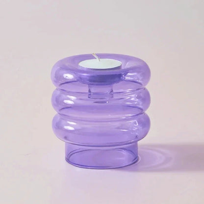 Opal | Ribbed Glass Tealight Candle Holder
