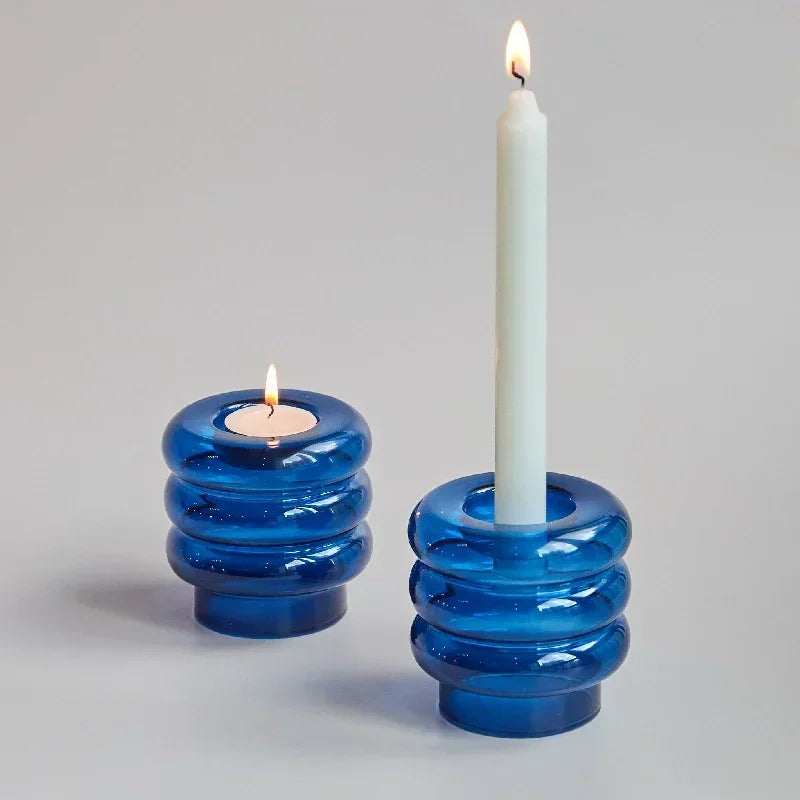 Opal | Ribbed Glass Tealight Candle Holder