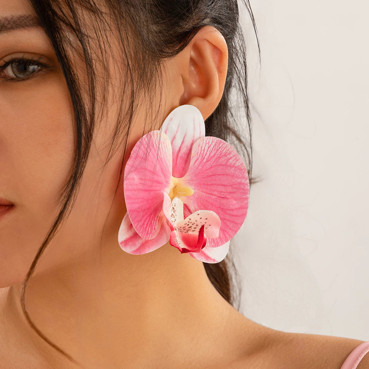 Orla | Orchid Resin Oversized Floral Earrings