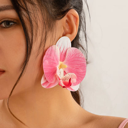 Orla | Orchid Resin Oversized Floral Earrings
