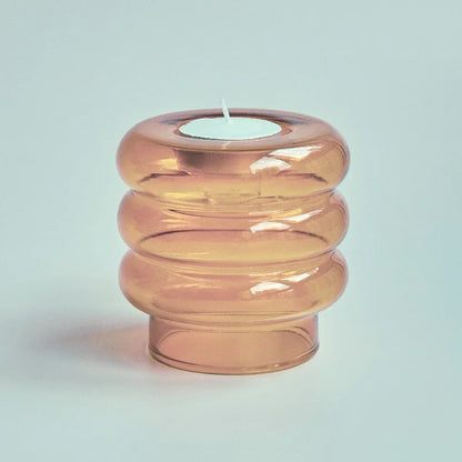 Opal | Ribbed Glass Tealight Candle Holder