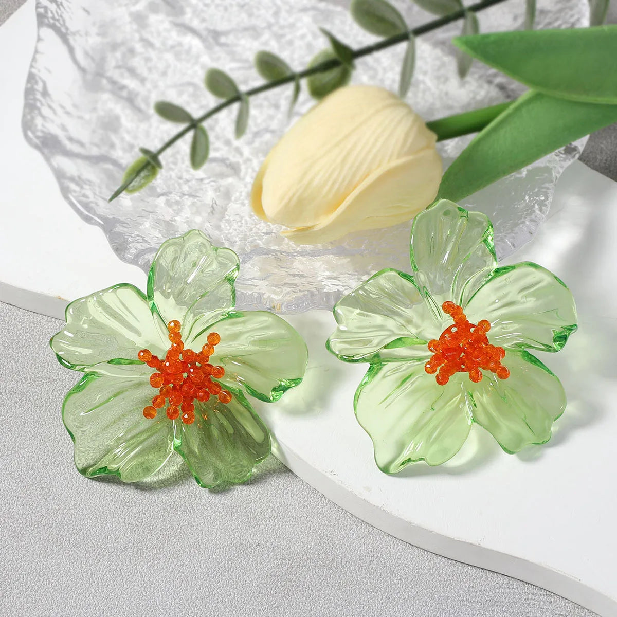 Poppy | Oversized Acrylic Floral Stud Earrings