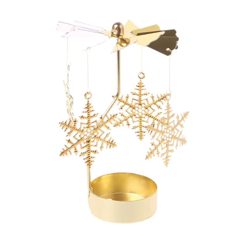 Eira | Spinning Gold Metal Rotating Tealight Candle Holder