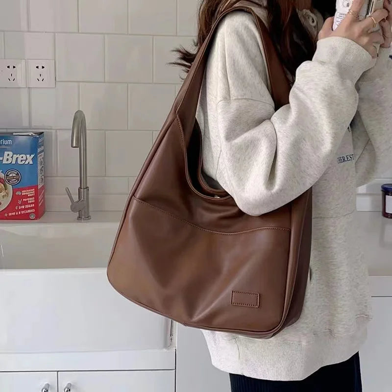 Lena | Slouchy Hobo Leather Shoulder Tote Bag