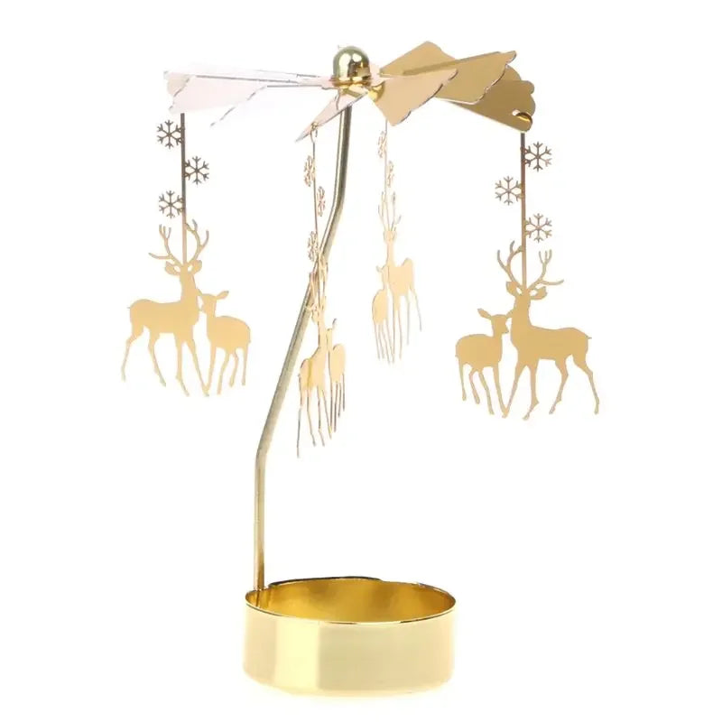 Eira | Spinning Gold Metal Rotating Tealight Candle Holder