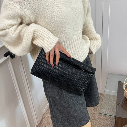 Clara | Braided Woven Envelope Clutch Bag