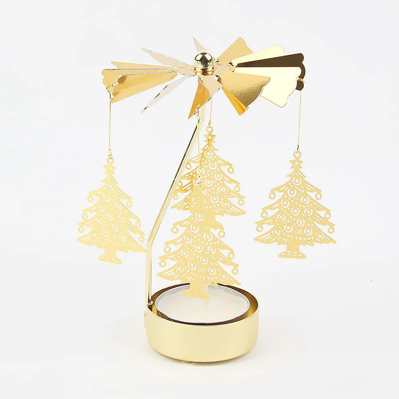 Eira | Spinning Gold Metal Rotating Tealight Candle Holder