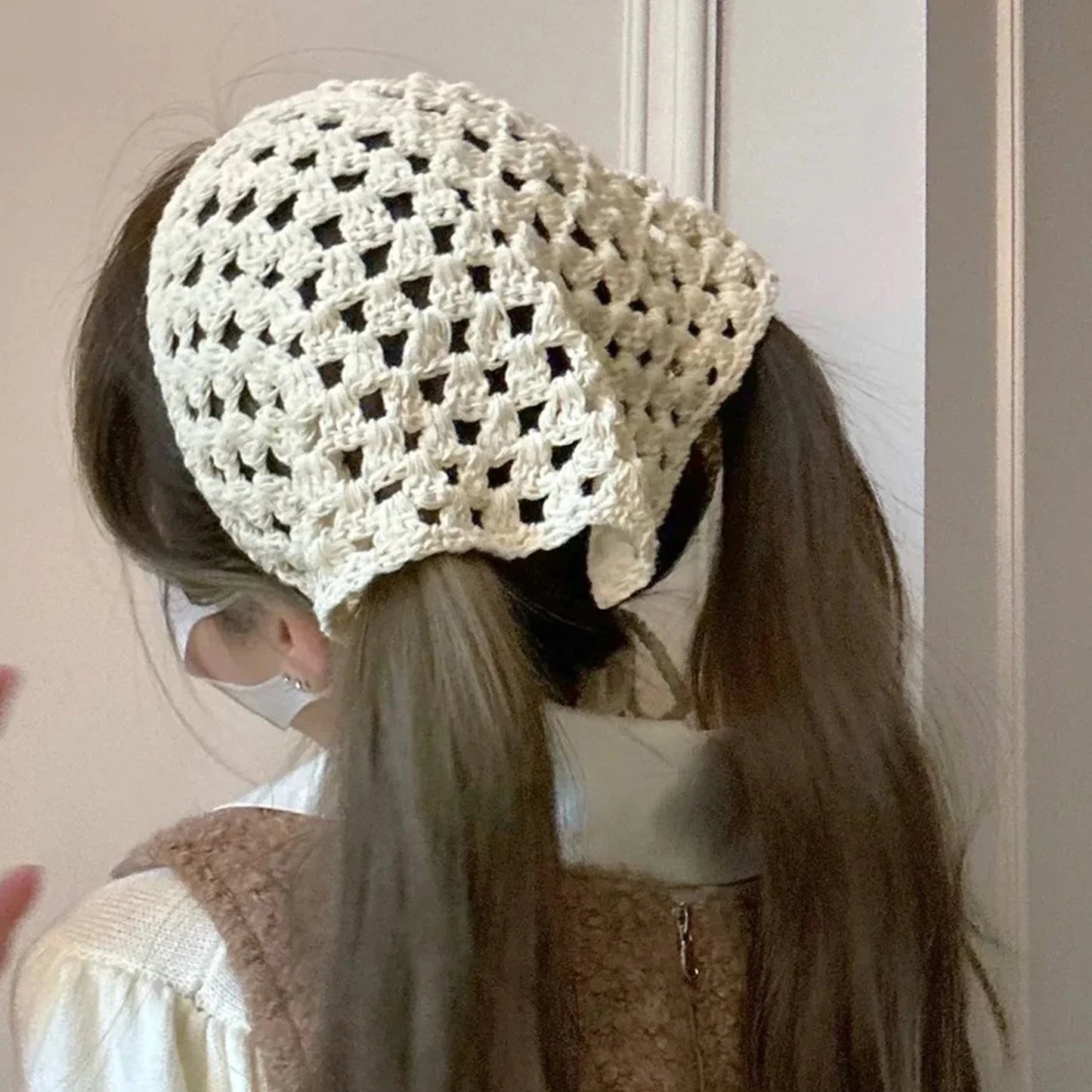 Edie | Crochet Triangle Boho Hair Scarf