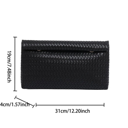 Clara | Braided Woven Envelope Clutch Bag