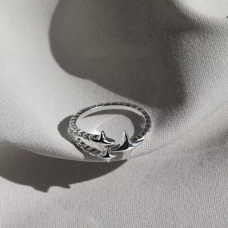 Nova | Star Spike Adjustable Silver Ring