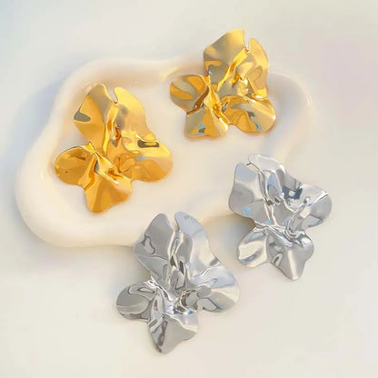 Ines | Sculptural Pleated Flower Stud Earrings