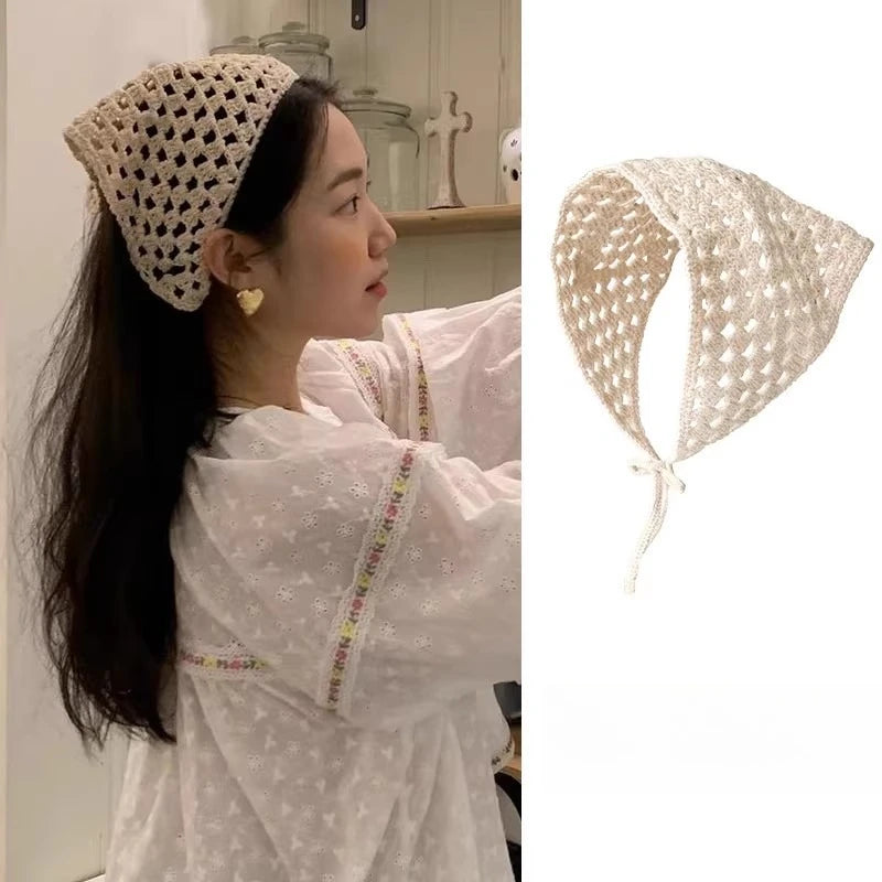 Edie | Crochet Triangle Boho Hair Scarf